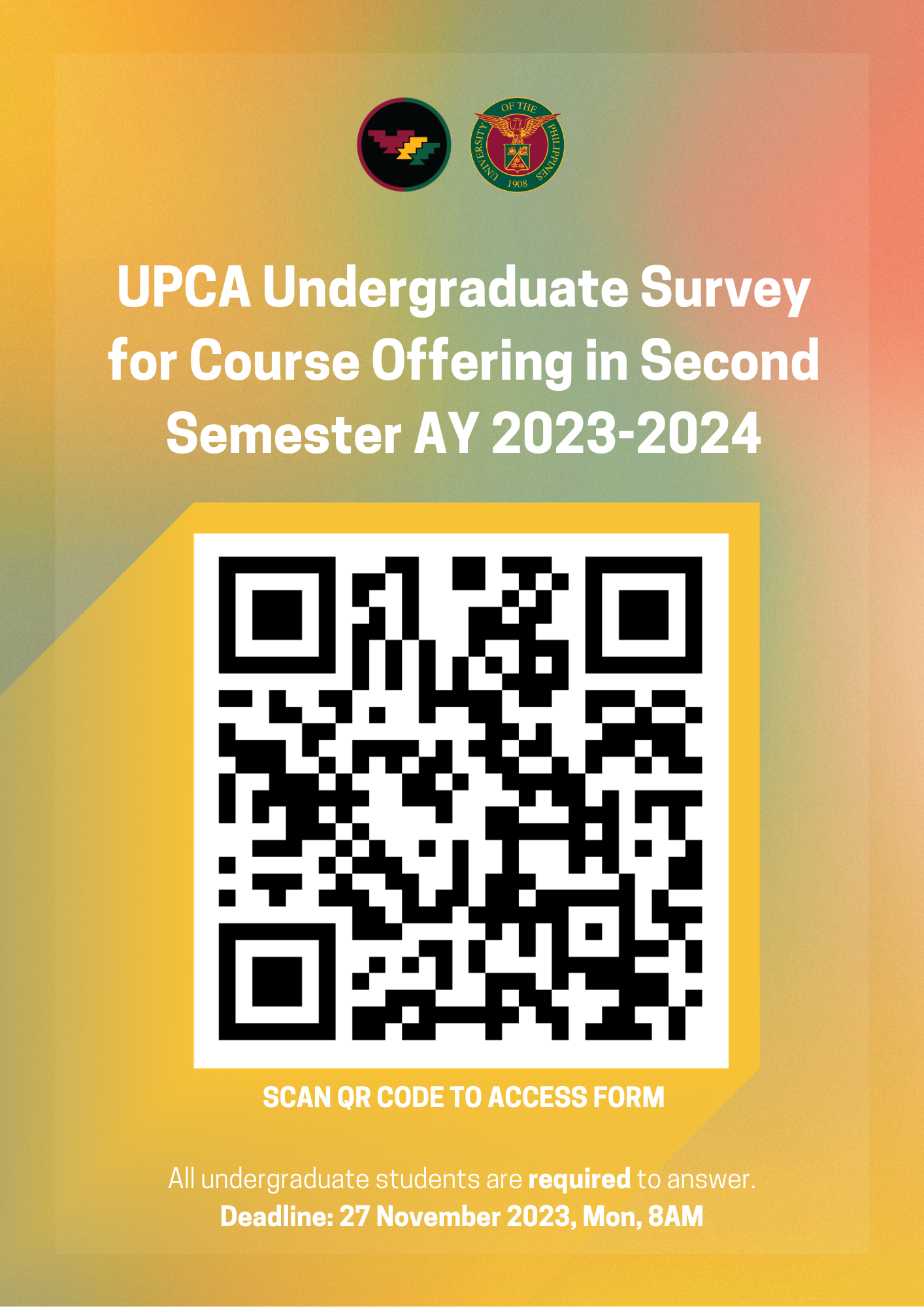 UPCA Undergraduate Survey for Course Offering in Second Semester AY 2023-2024