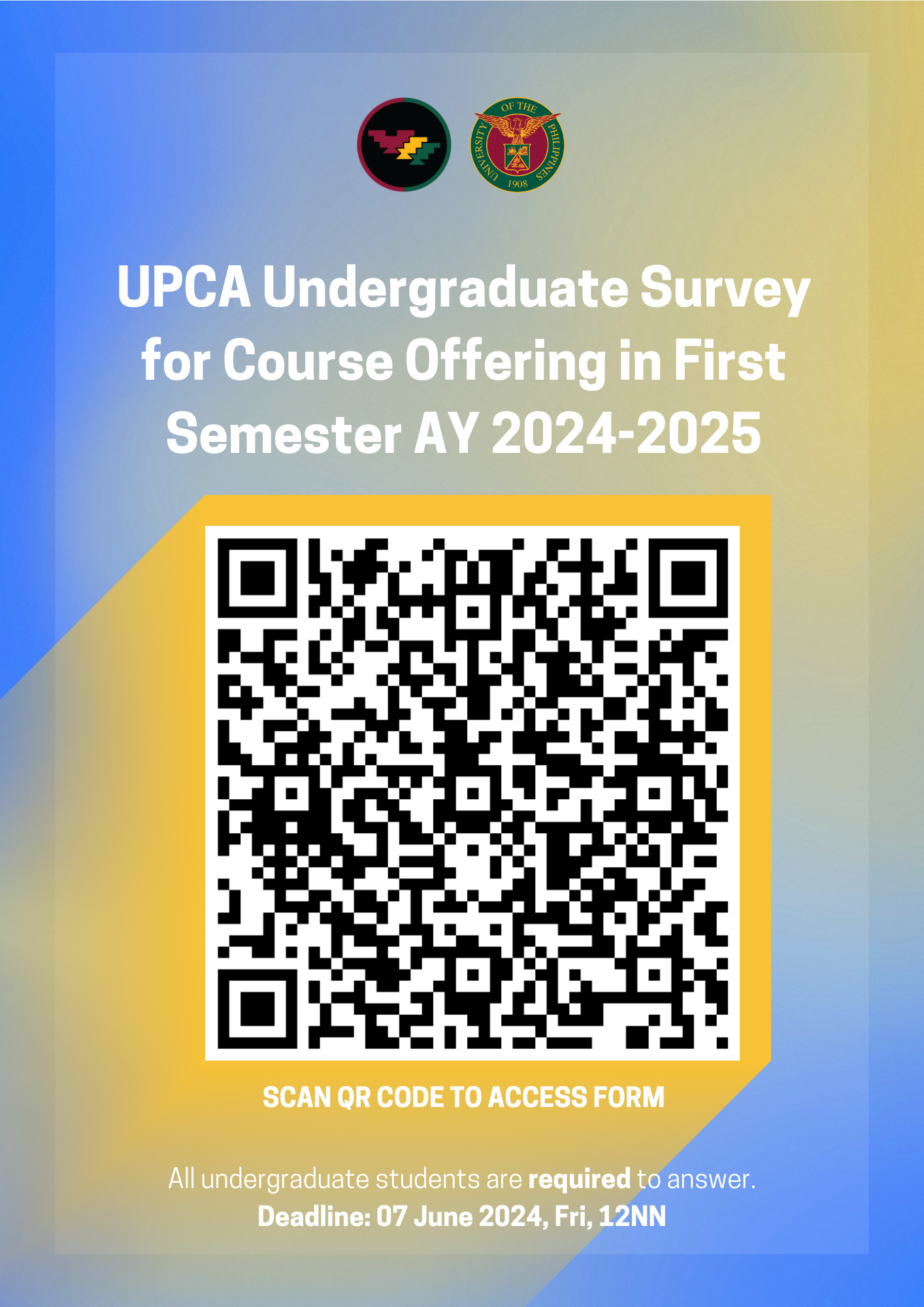 UPCA UNDERGRADUATE SURVEY FOR COURSE OFFERING IN FIRST SEMESTER AY 2024-2025