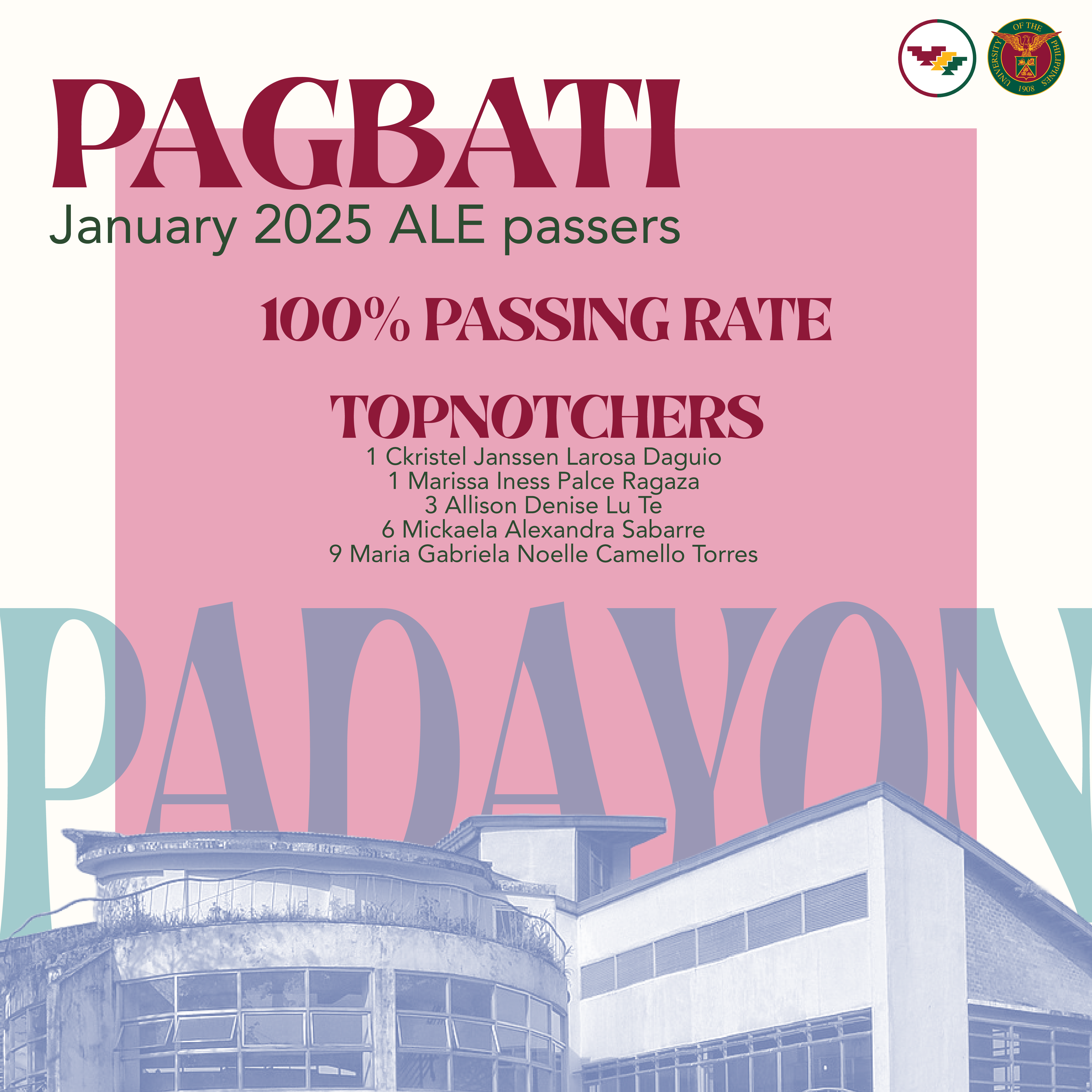 Pagbati January 2025 ALE passers!